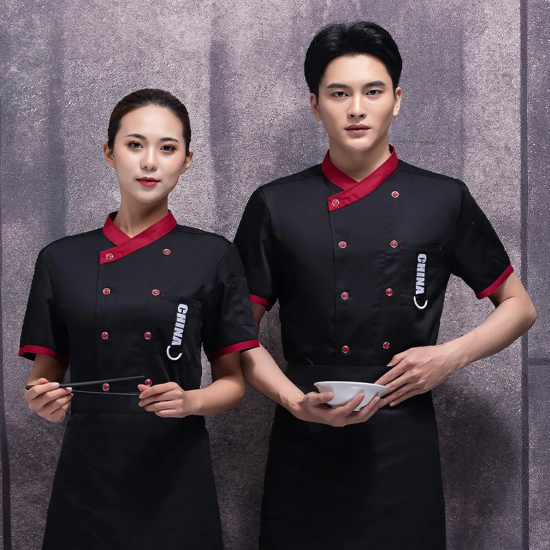 Giacca da cuoco uomo donna cappotto da cuoco sala da pranzo uniforme abbigliamento da cucina abbigliamento da lavoro per Hotel camicia da cuoco tuta da cameriere da forno