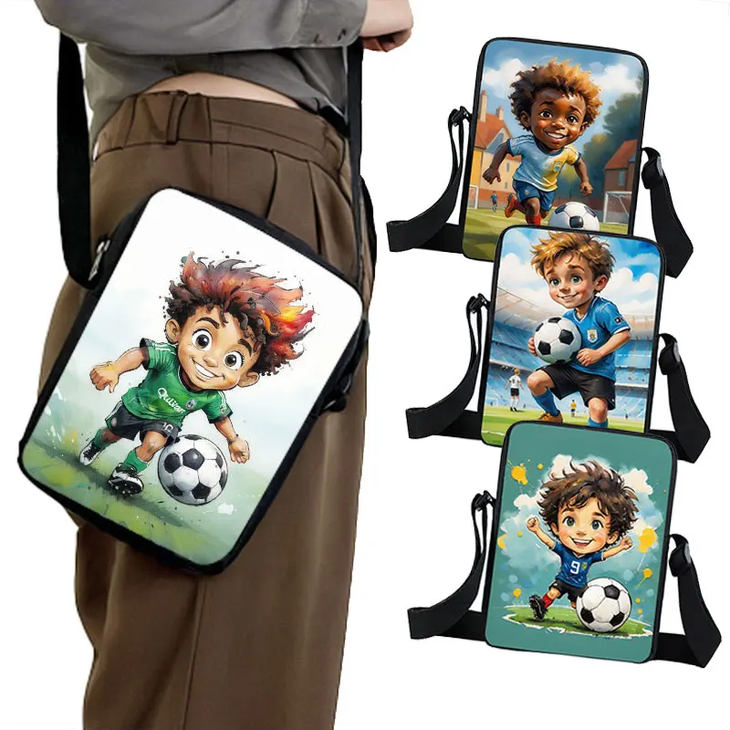 

Cool Football / Soccer Print Crossbody Bags Kids Sports Ball Game Competition Messenger Bags Women Shoulder Bag for Travel Gift