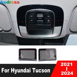 For Hyundai Tucson NX4 2021 2022 2023 2024 Stainless Car Roof Reading Light Lamp Speaker Cover Trim Interior Molding Accessories