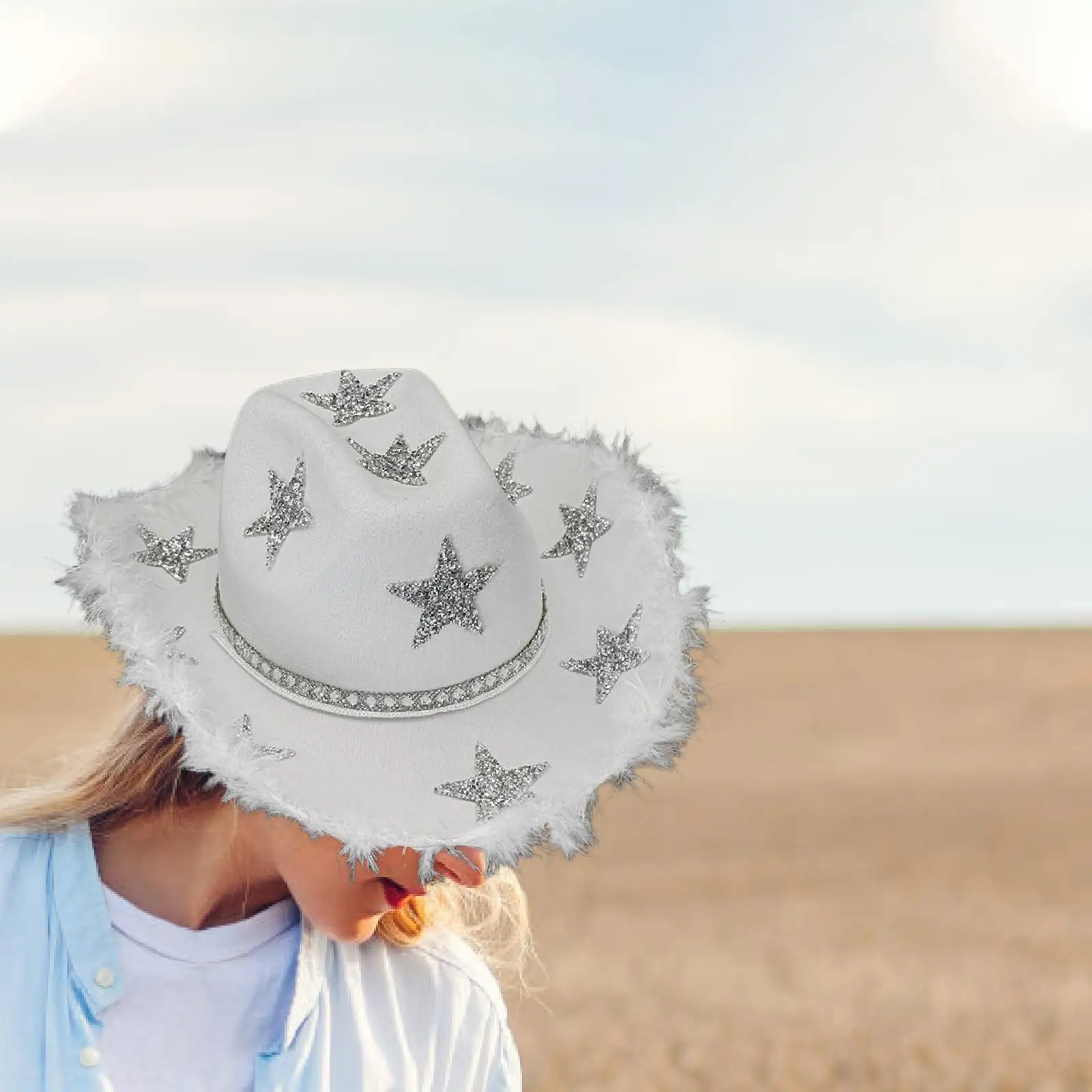 قبعة راعية البقر ذات حافة واسعة، قبعة راعية البقر العصرية لحفلات الهالوين الواحدة
