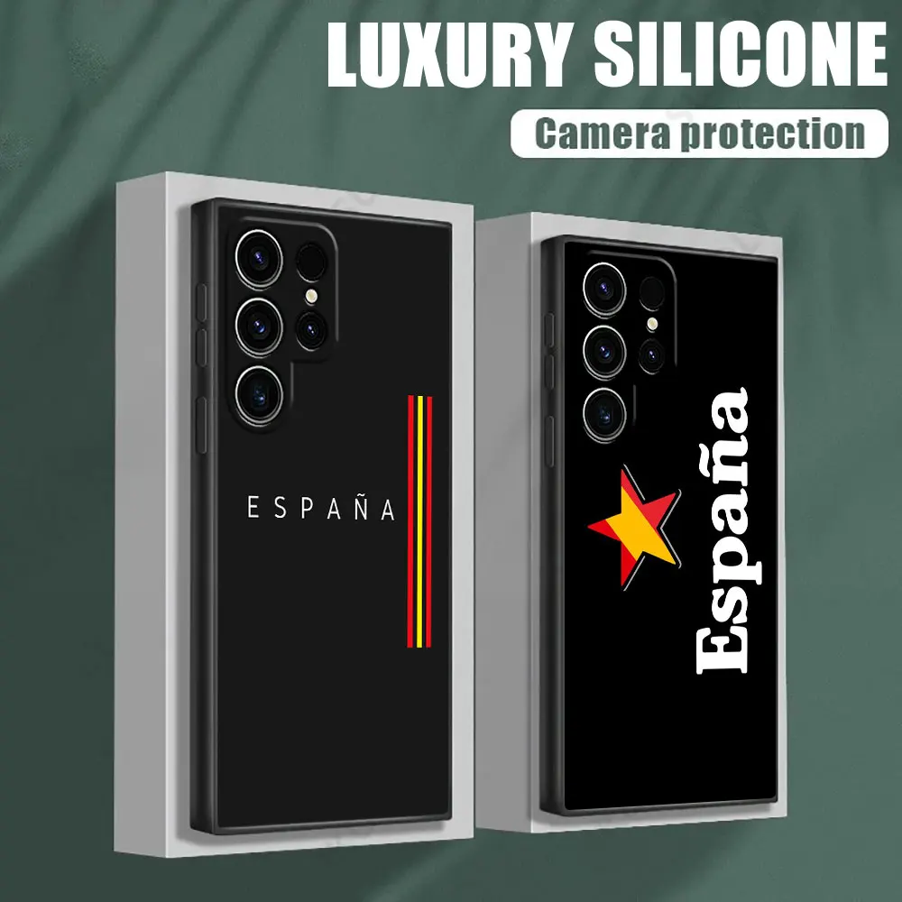 Spanish Spain Red Yellow Lines Phone Case for Samsung Galaxy S26 S25 S24 S23 Ultra S22 Plus S20 S21 FE S26 Ultra S25 Soft Funda