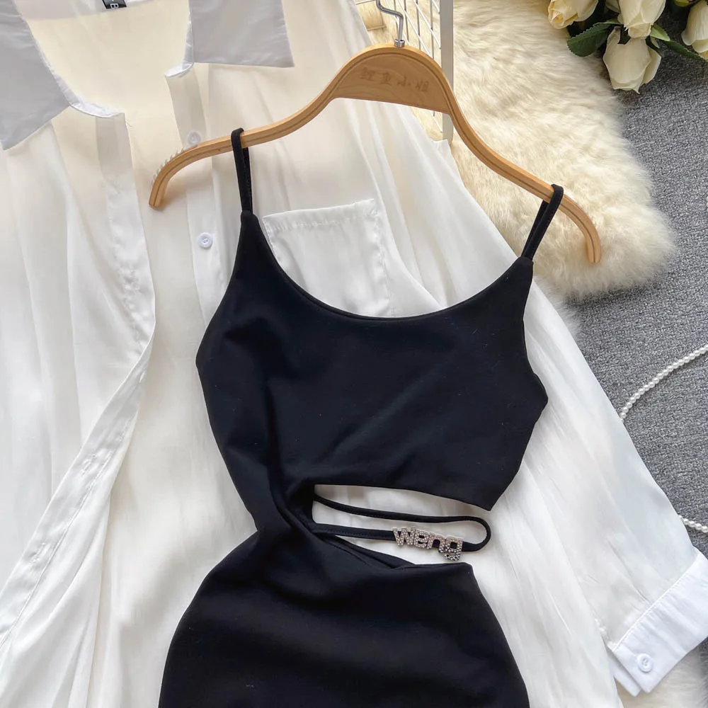 2026 moda feminina duas peças conjuntos lanterna manga blusa camisa topo + novo bodycon cintura fina ruched cinta de espaguete vestido novo