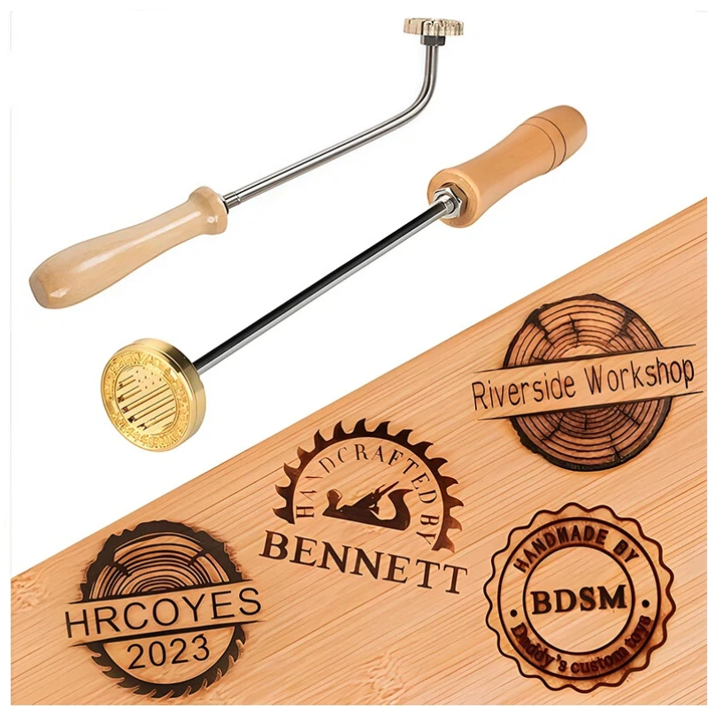 

Custom Branding Iron Stamps Personalized Leather Stamp Hot Stamping Craft For Wood Cake Baking Handmade Logo Brass Embosser Seal
