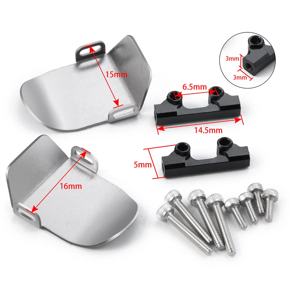 MIBIDAO Stainless Steel Axle Protector Armor Plate for Axial SCX24 Deadbolt Chevrolet Wrangler Gladiator Bronco 1/24 RC Car