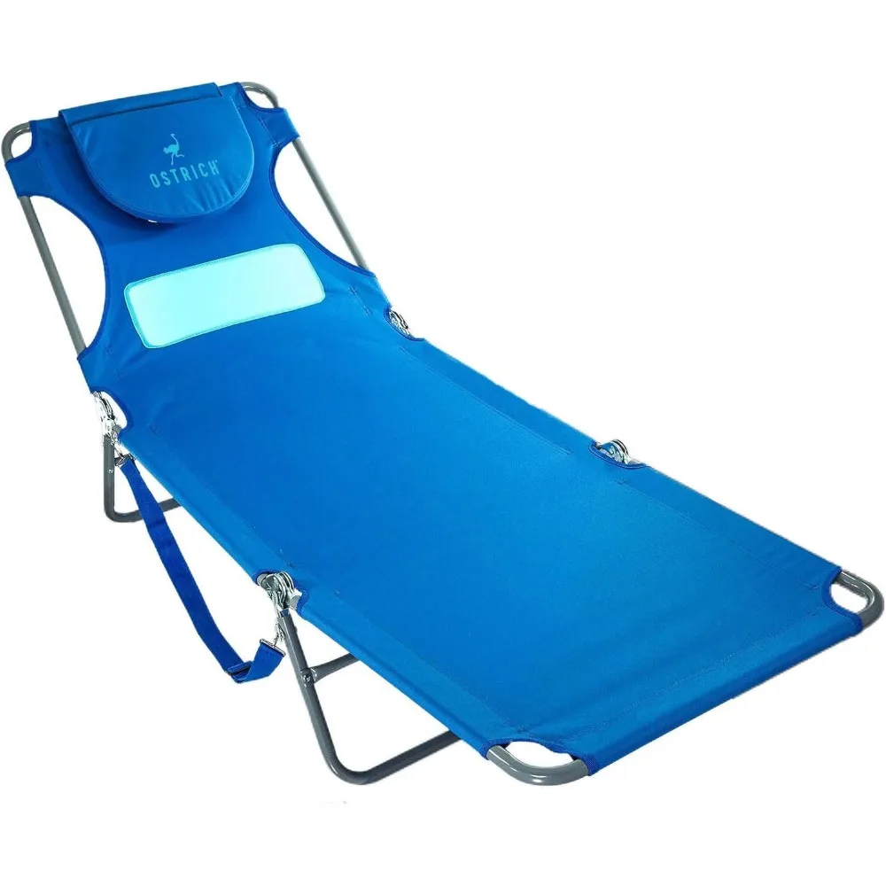 

Ladies Comfort Lounger Portable Reclining Outdoor Patio Beach Lawn Camping Pool Tanning Chair with Chest Support,