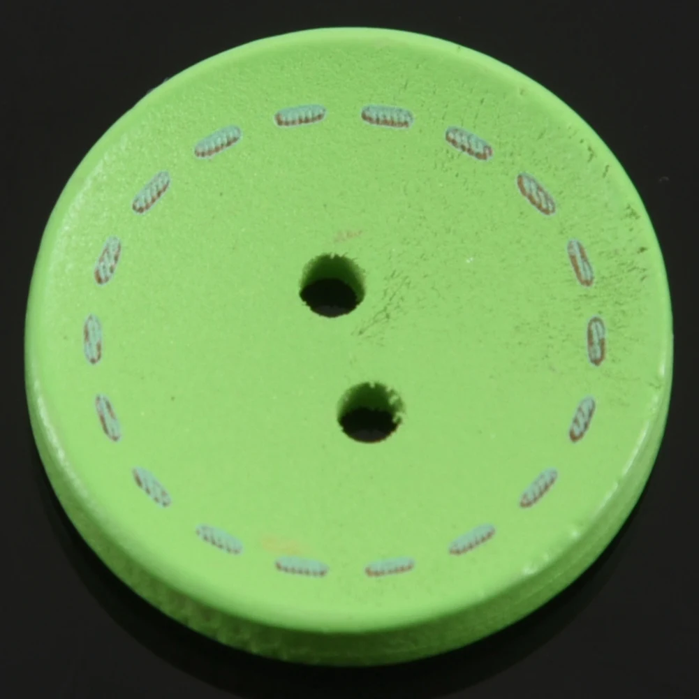 ABBN-100Pcs Botones de costura de madera redondos mezclados con 2 agujeros para álbum de recortes, 25 mm (1 pulgada) de diámetro