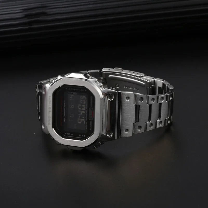 New Arrival Solid Stainless Steel Watch Strap 16mm For G-SHOCK Casio DW-5600 GW-B5600 GW-M5610 Modified Metal Watchband Bracelet