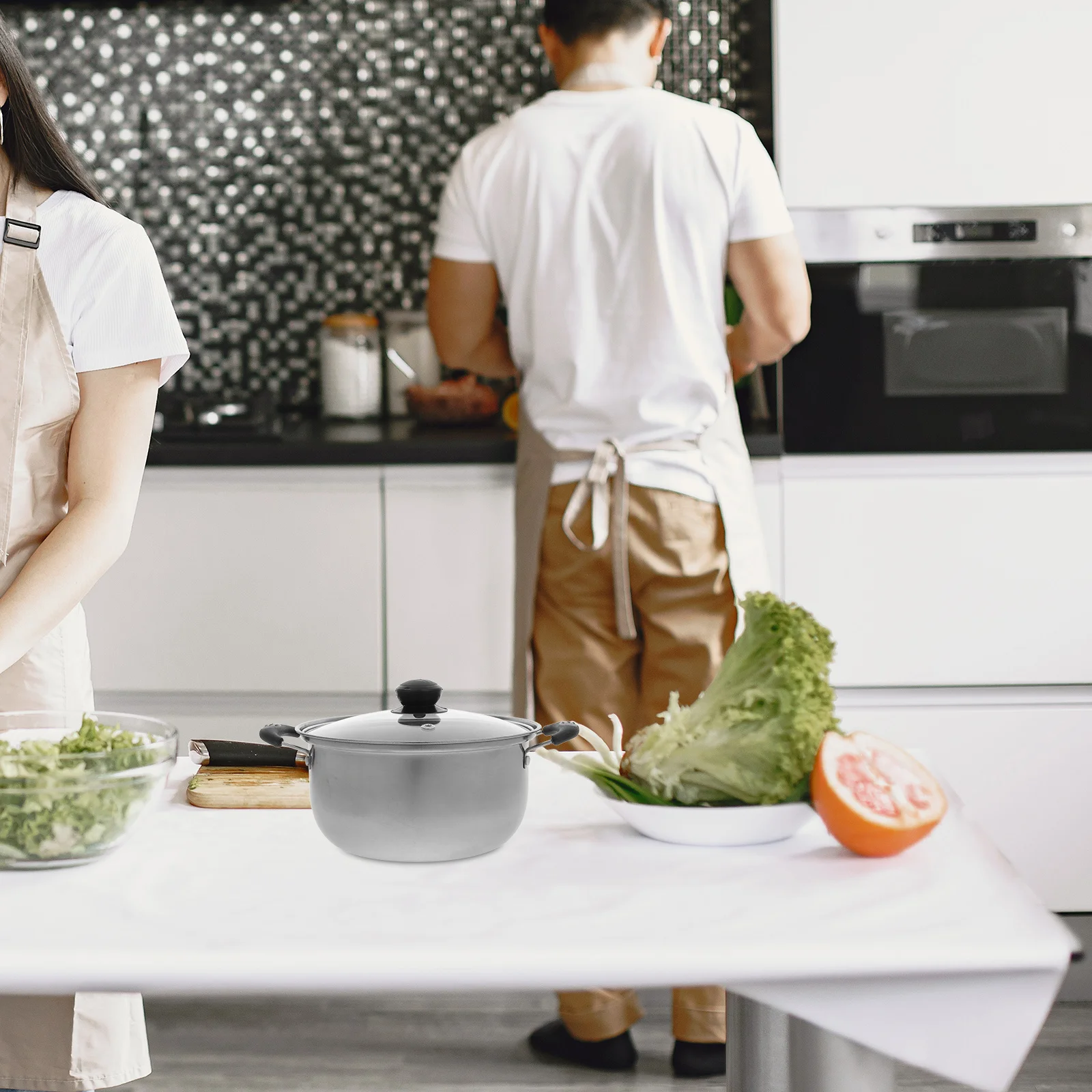 

Stainless Steel Steam Pot Multifunctional Kitchen Soup Stock Heavy Duty Cookware For Gas Electric Stoves Household