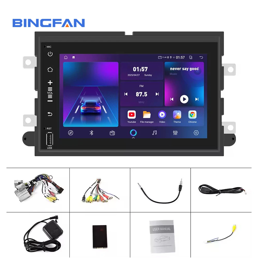 BINGFAN 7 inch for Ford F150 2009-2013 Wireless CarPlay Android Auto Car Radio Multimedia Player GPS WIFI Touch Screen