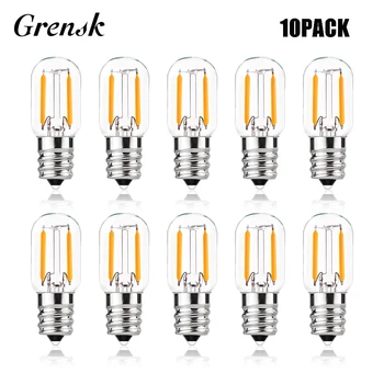 Ampoule LED vintage E14 pour remplacer les lampes halogènes 10W, lumière de réfrigérateur à intensité variable, lampe à filament COB pour lustre, 220V, T20, 1W, 10 pièces