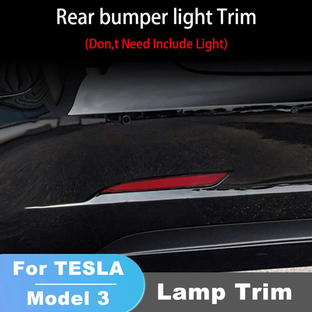 

For Model3 2017-2022 Auto Rear Bumper Trim Fog Lamp Reflector Car Brake Stop Warning Tail Lamp LED Accessories