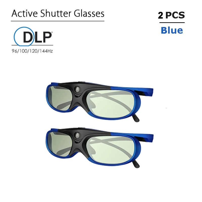 Очки с активным затвором DLP-Link 3D-очки 2 шт. USB перезаряжаемые для проекторов DLP LINK Xgimi Optoma LG Acer Jmgo BenQ W1070