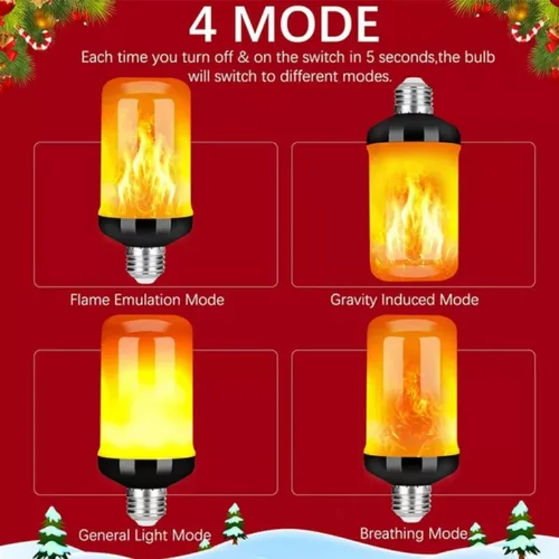 8pcs  lamp 4-color fire light bulb household spotlight lighting unit