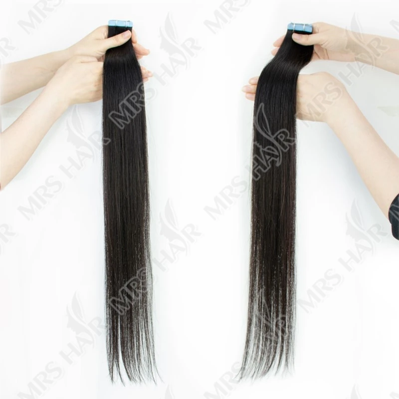 Nastro dritto setoso per estensione dei capelli lunghi 26 28 30 pollici nelle estensioni dei capelli umani Nastro di trama della pelle Remy Ins 20 pezzi Fascio lungo