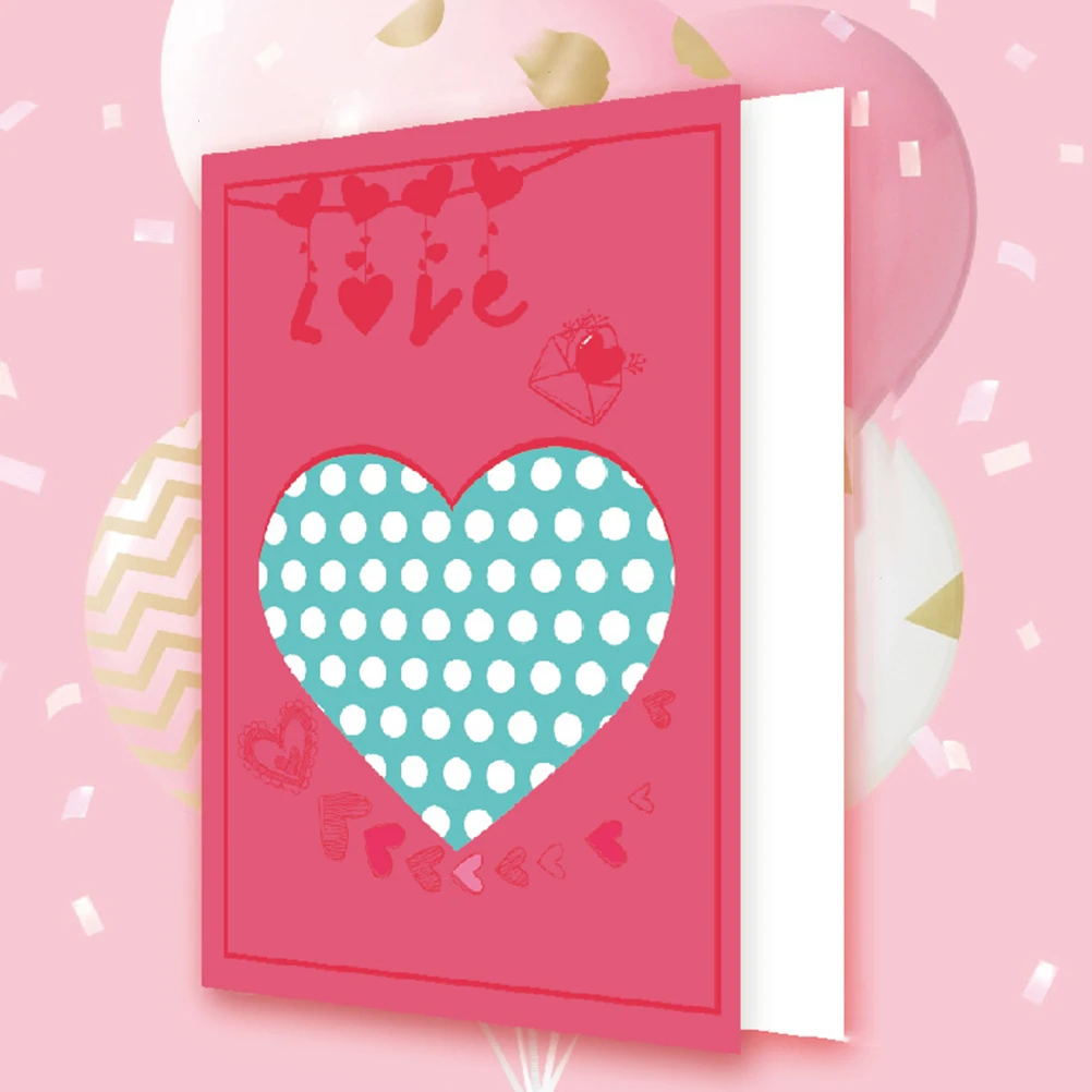 

8pcs Heart Shaped Greeting Cards Valentine Theme Paper DIY Postcards Blank Gifts Ideal for Holiday Party Birthday