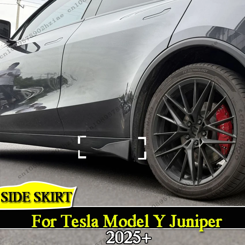 2 قطعة المصد الجانبي المفسد الجانب تنورة ل تسلا نموذج Y Juniper 2025 + عالية الجودة ABS لمعان الأسود الخائن الناشر الجسم أطقم