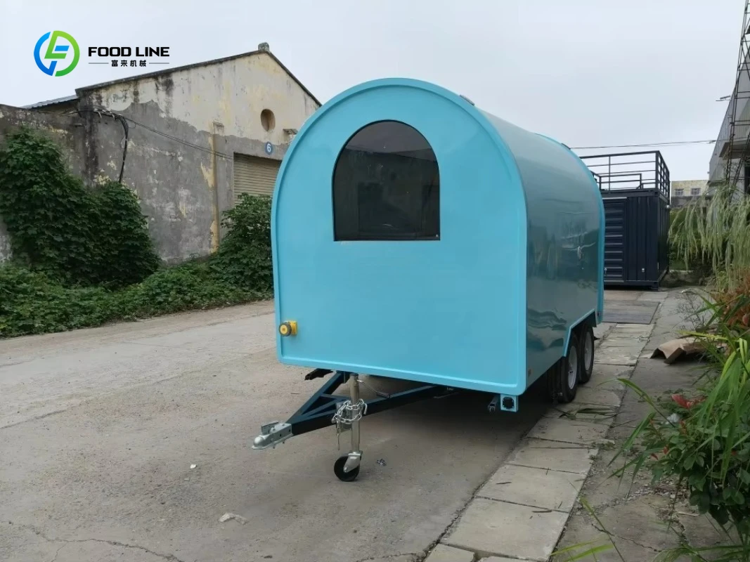 Customized Round Mobile Food Truck for Coffee Market Food Truck Hot Dog Ice Cream for Candy Snack Street Food Trailer