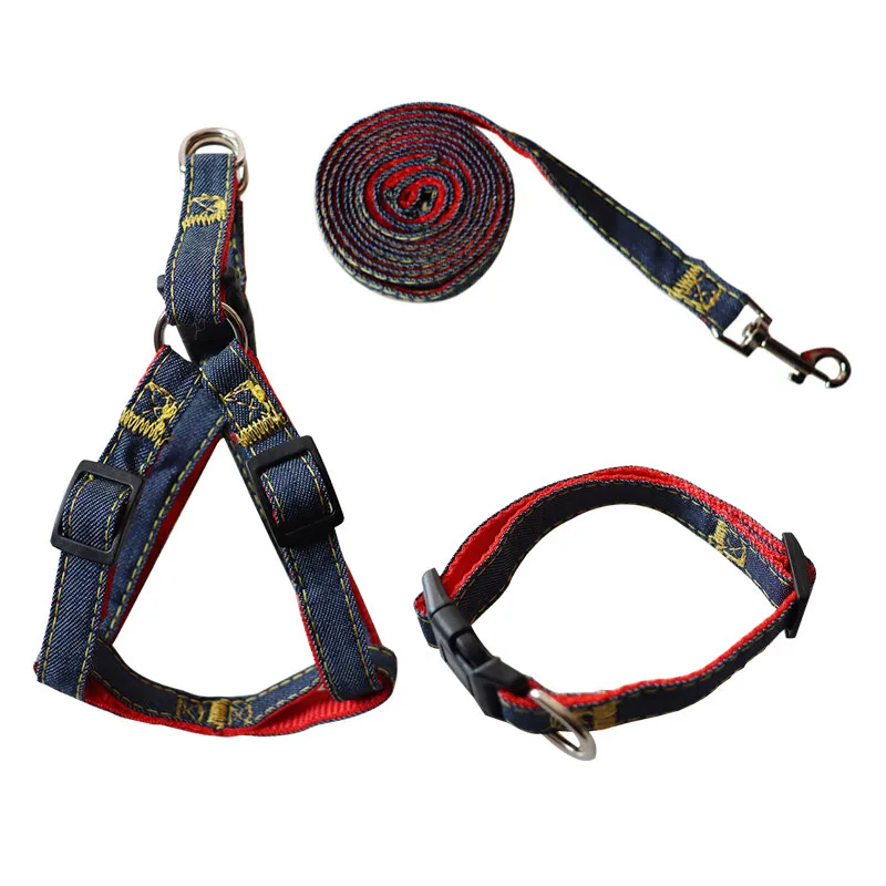 Outdoor Working Jean Pet Training Puppy Leash Adjustable Collar Leader Rope Cat Dog Harness For Small Medium Big Cat Dog Animal