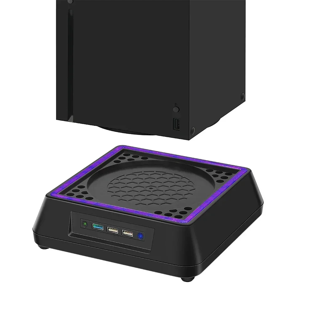 NEW For Xbox Series X XSX Cooling Fan Stand Base 3 Speed Adjustable with LED Light USB Port Bracket Holder For XSX Game Access view 6