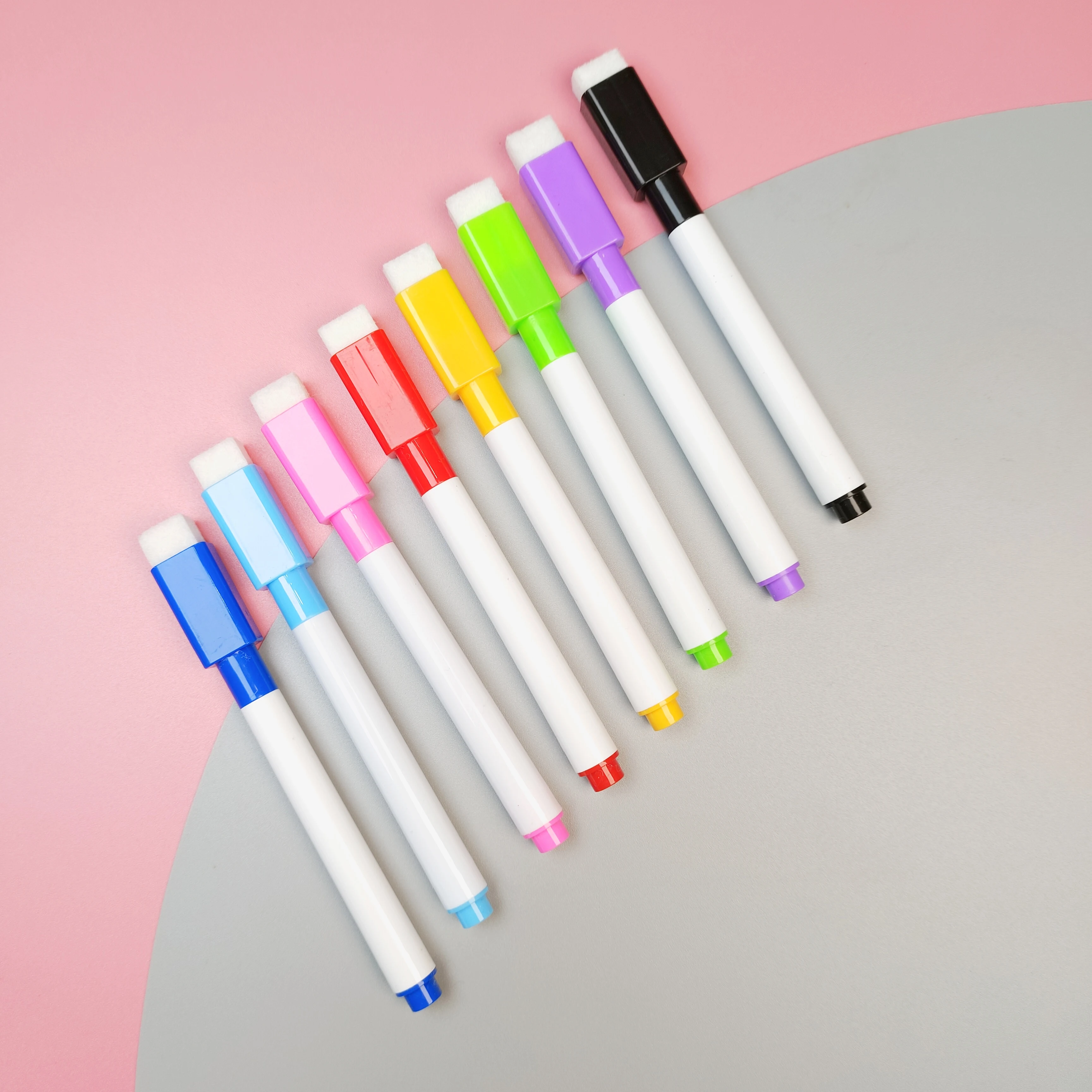 8-color Bag Washable Color Core Black Core Whiteboard Pen With Brush Water-based Environmentally Friendly Erasable Pen