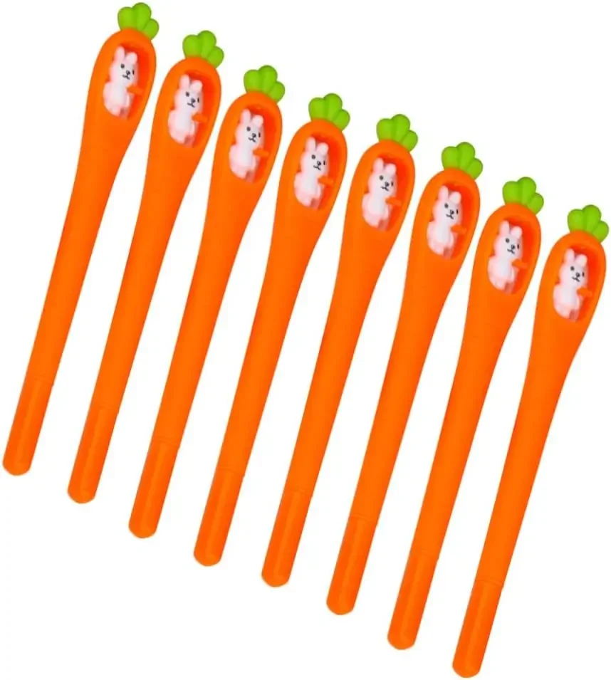 24pcs Wholesale Easter creative rabbit carrot series gender-neutral pen school learning stationery office supplies