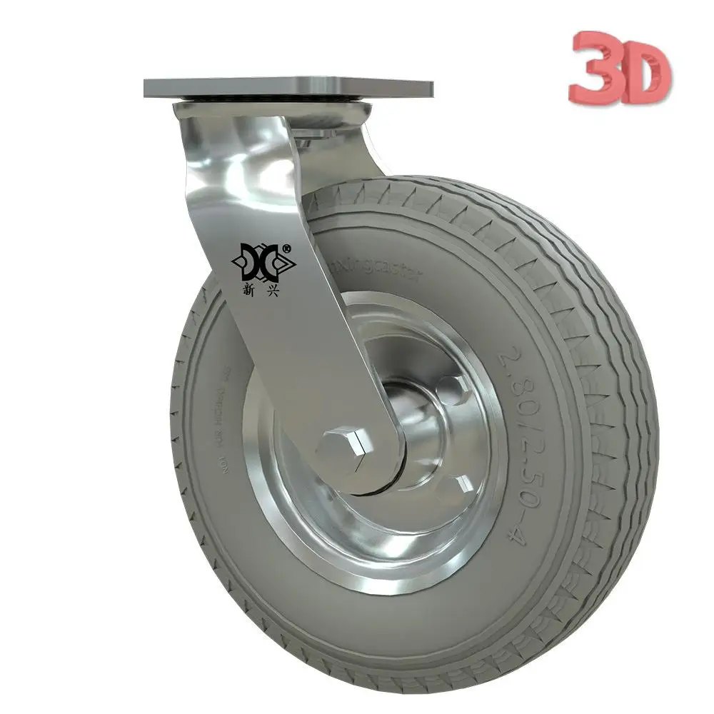 

1 Pcs Heavy Duty 8 inch pu Foam Wheel Polyurethane Trolley Solid Industrial Caster