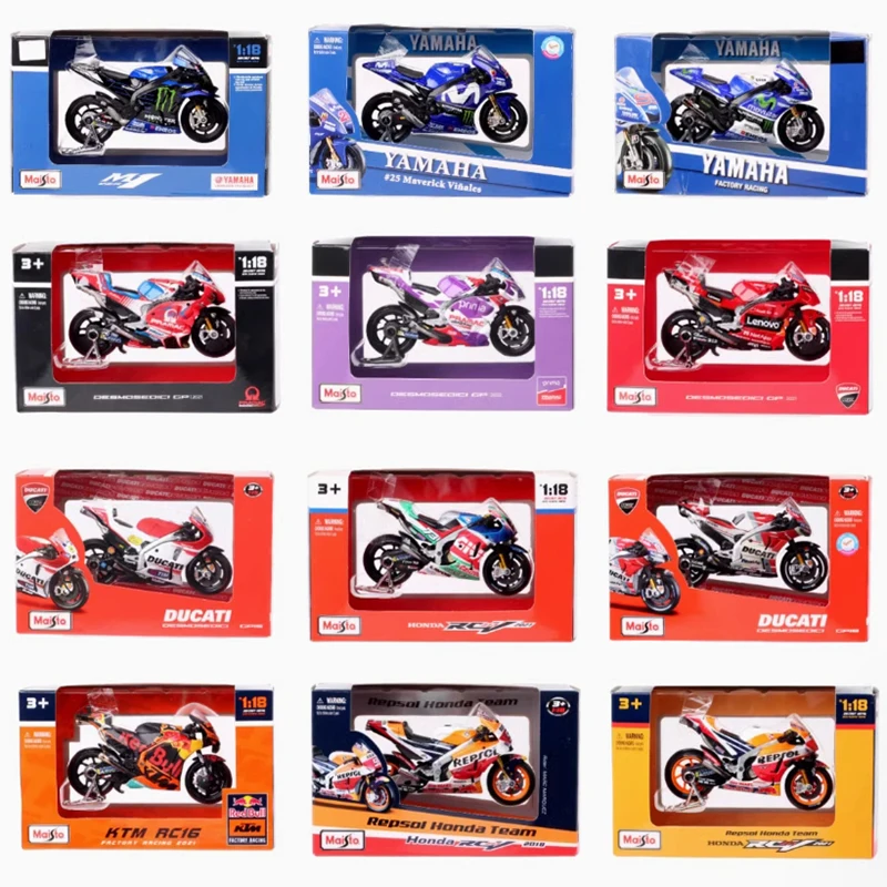 Maisto 1:18 Scale Yamaha YZFR1KTM Honda RC213V GP21 รถจักรยานยนต์หล่อโลหะผสมรุ่น STATIC Metal Collection ของเล่นวันหยุดของขวัญ