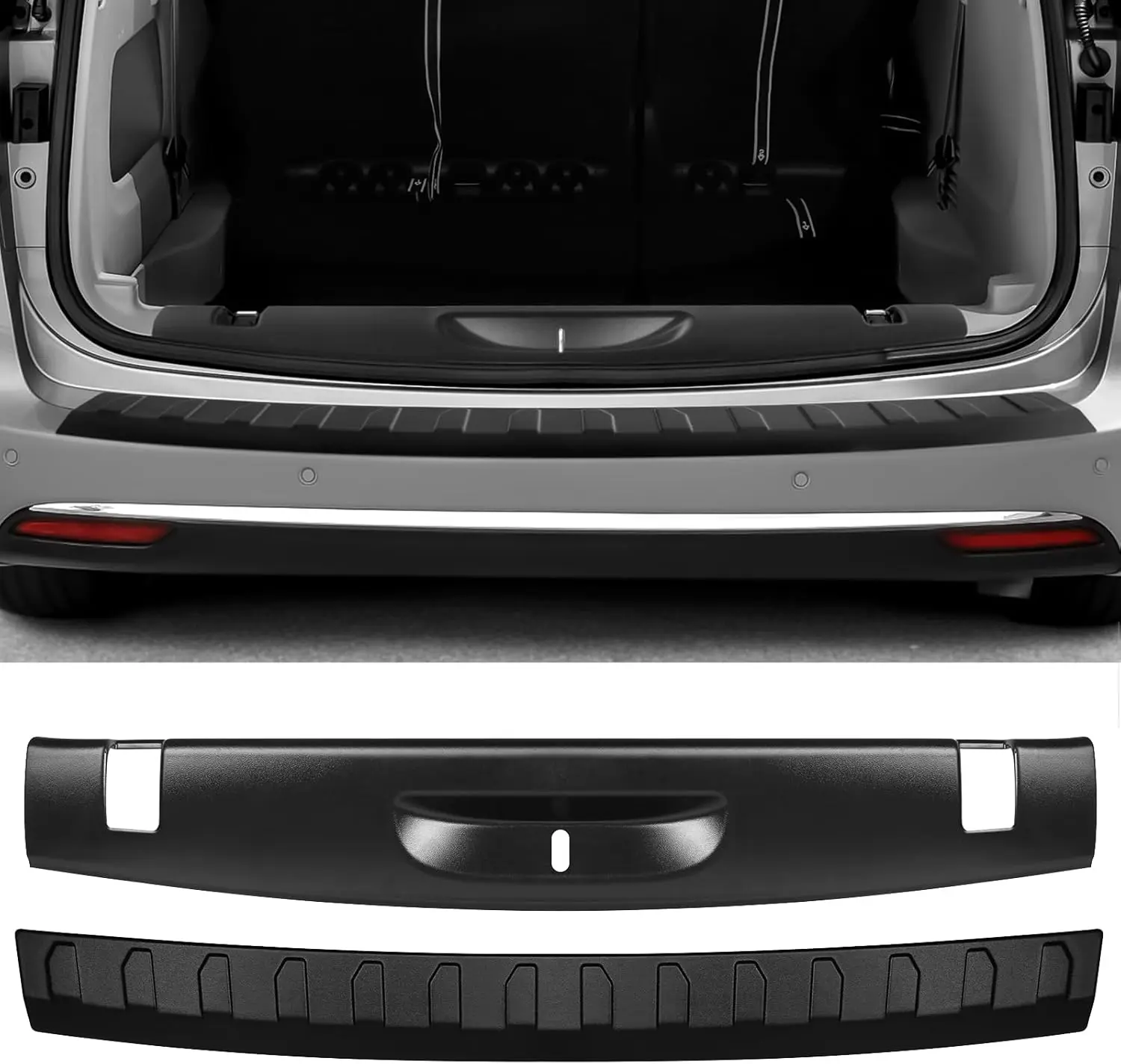 

2PCS Rear Bumper Protector Compatible with Chrysler Pacifica 2017-2025 Accessories Matte Black ABS Material Rear Bumper Guard