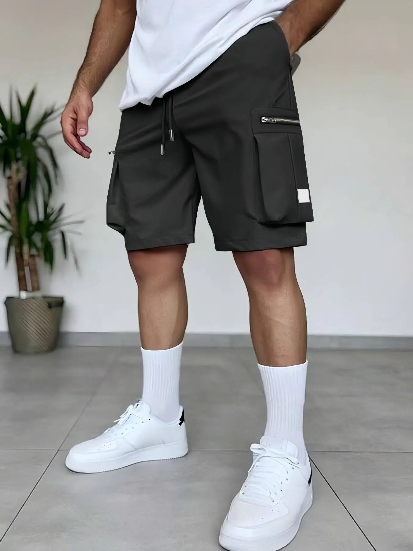 

Men's Shorts Single Pack, Fitness, Cycling, Outdoor Hiking, Swimming, Comfortable Shorts, Running, Quick-Drying, Cool, Breathable, Sweat-Absorbent, Plain Shorts