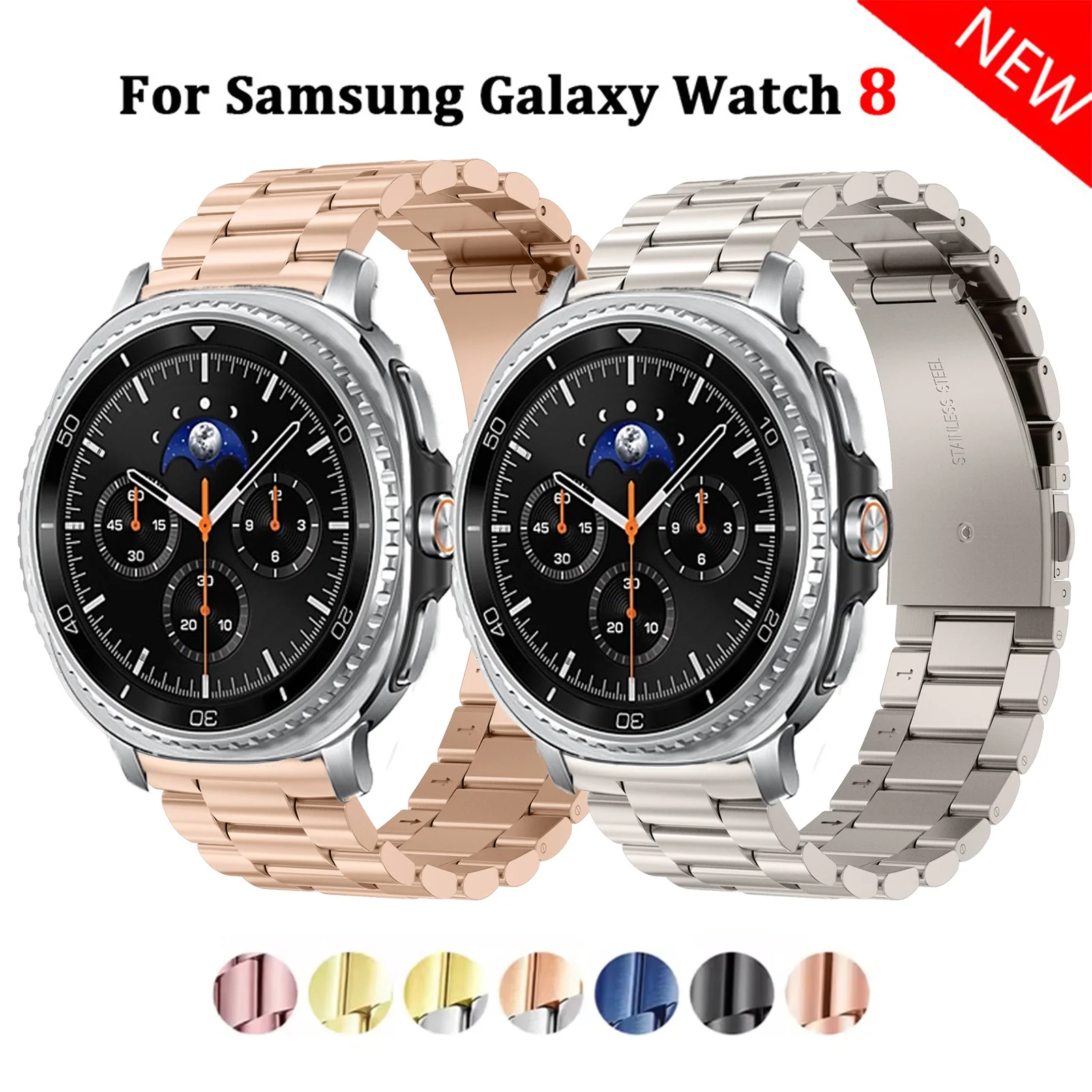 Edelstahlarmband für Samsung Galaxy Watch 8 Classic 46 mm Metallarmband Armband Correa für Samsung Watch 8 40 mm 44 mm Band