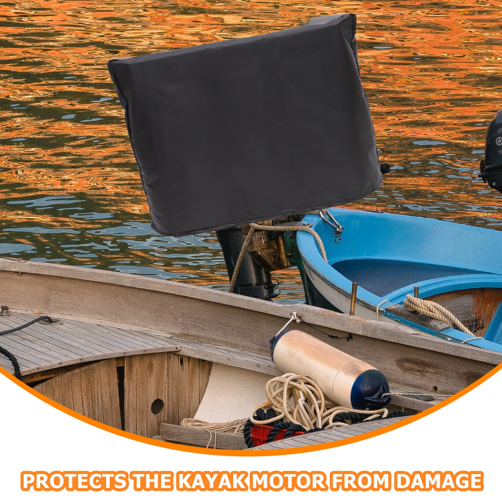 

Fishing Boat Engine Protector Outboard Waterproof Cover Hood Toddler Protective for Kayak Motor