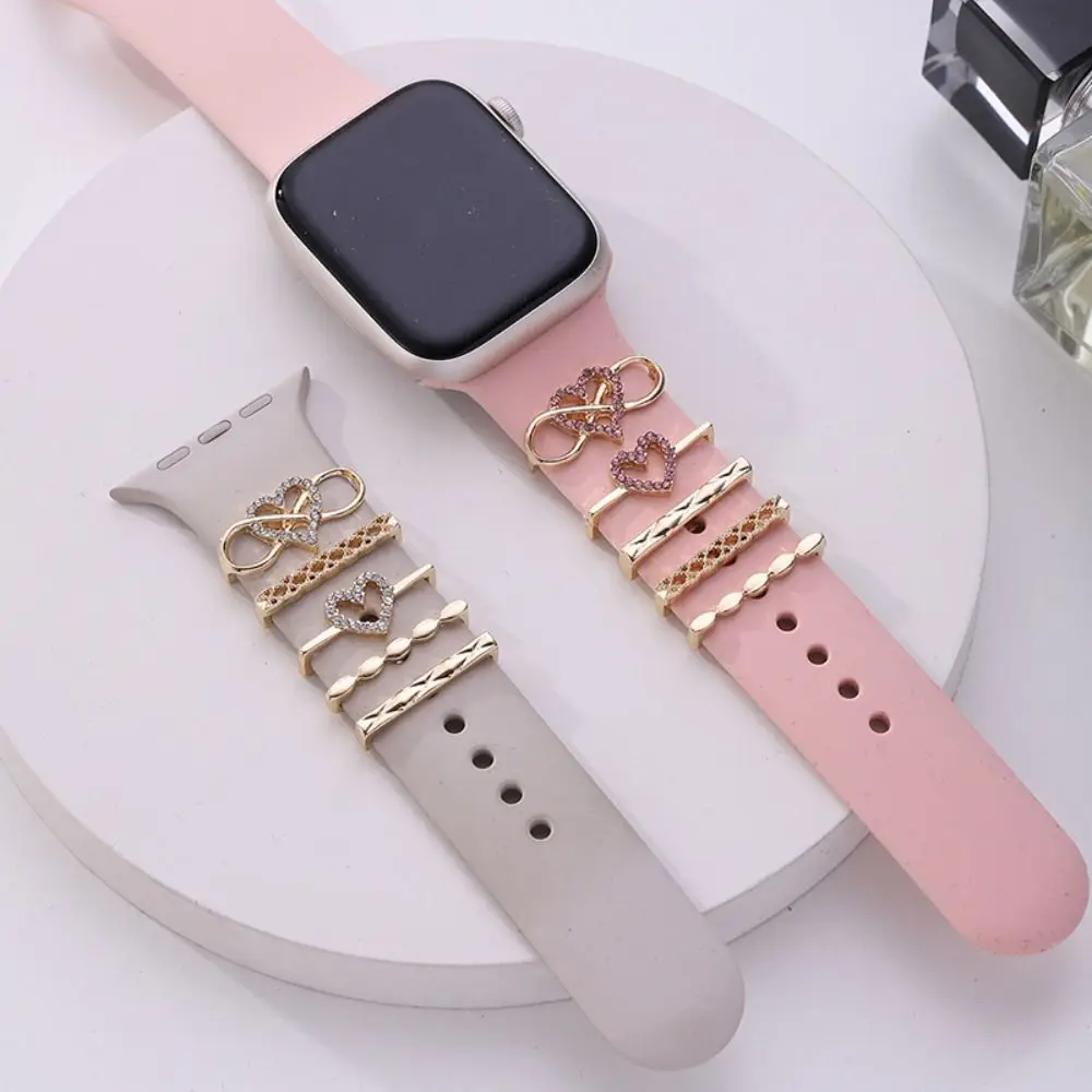 Correa de Metal con diamantes para reloj inteligente, anillo decorativo para Apple Watch, adorno de correa, accesorios para pulsera iwatch