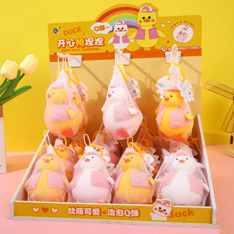 Giocattolo squishy grande anatra bianca Kawaii Nuovo giocattolo da spremere anatra gialla riempito di farina per bambini Giocattolo agitatore antistress