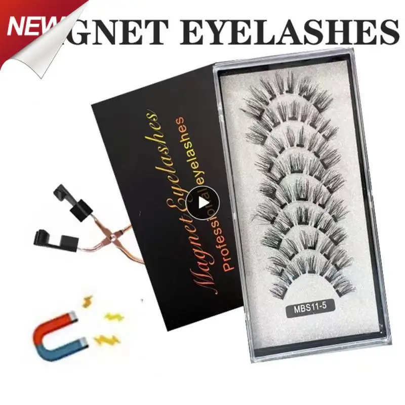 

Magnets Natural Mink Eyelashes false eyelashes magnetic eyelashes Handmade Artificial With Tweezer Makeup Set