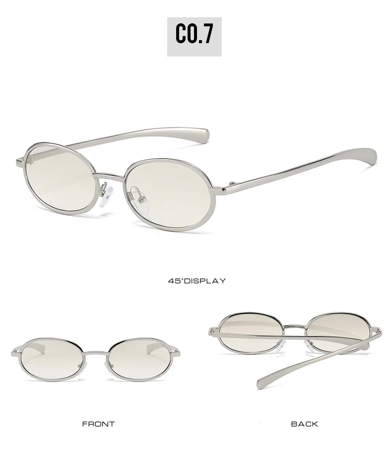 2025, Y2k-Sonnenbrille für Damen und Herren, oval, Punk-Stil, Metall, stilvoll, Sonnenschutz, UV400, Party, Straßenbrille – Detail 14
