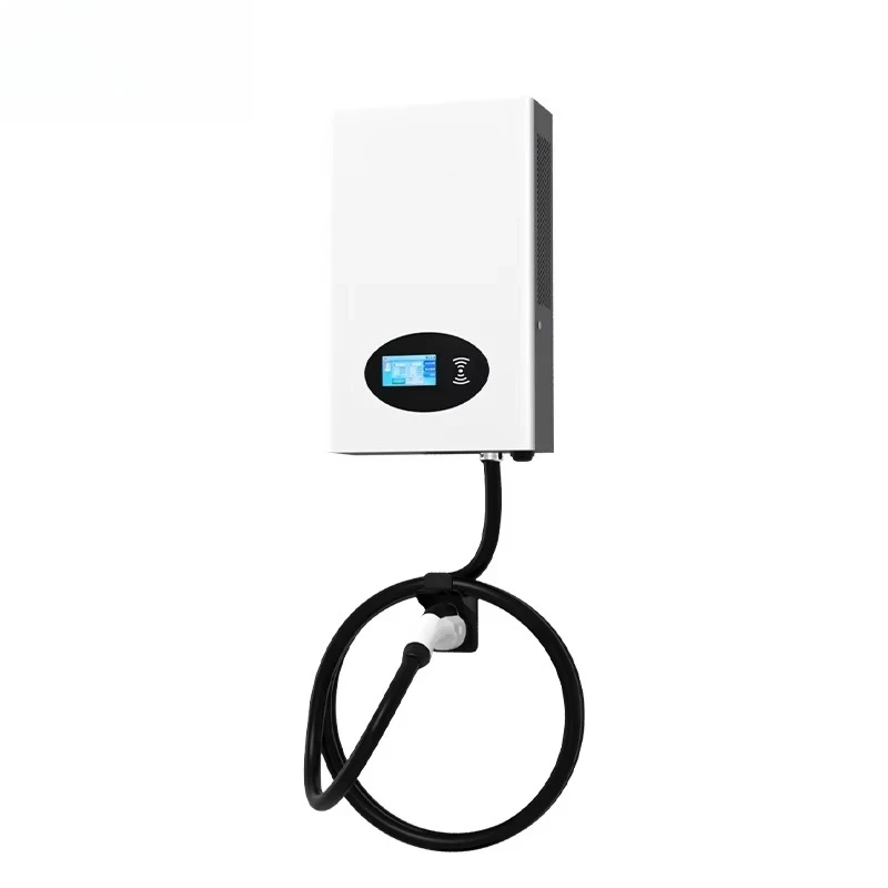 New 30kW Single-Port IP54 Wall-Mounted DC EV Charger Pile with GB Interface Fast Charging 5m Cable-Stylish Design