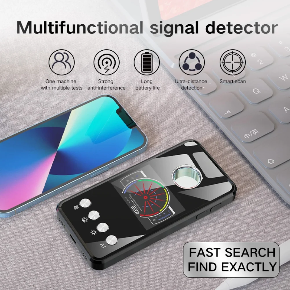 Wireless Body-Camera Detector 48-Hour Battery 10m Range Anti-Spy Camera Detector For Hotel & Travel Signal Scanner Camera Finder