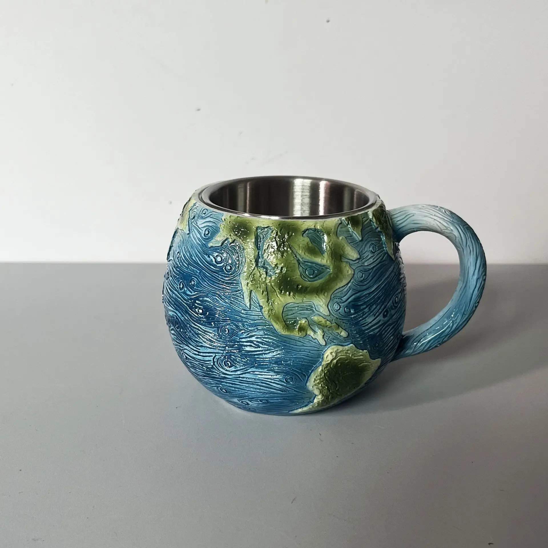 Interstellar Cosmic Resin Coffee Mugs Celestial Planet Shape Cups Earth Moon Saturn Drinkware Gift for Astronomy Lovers