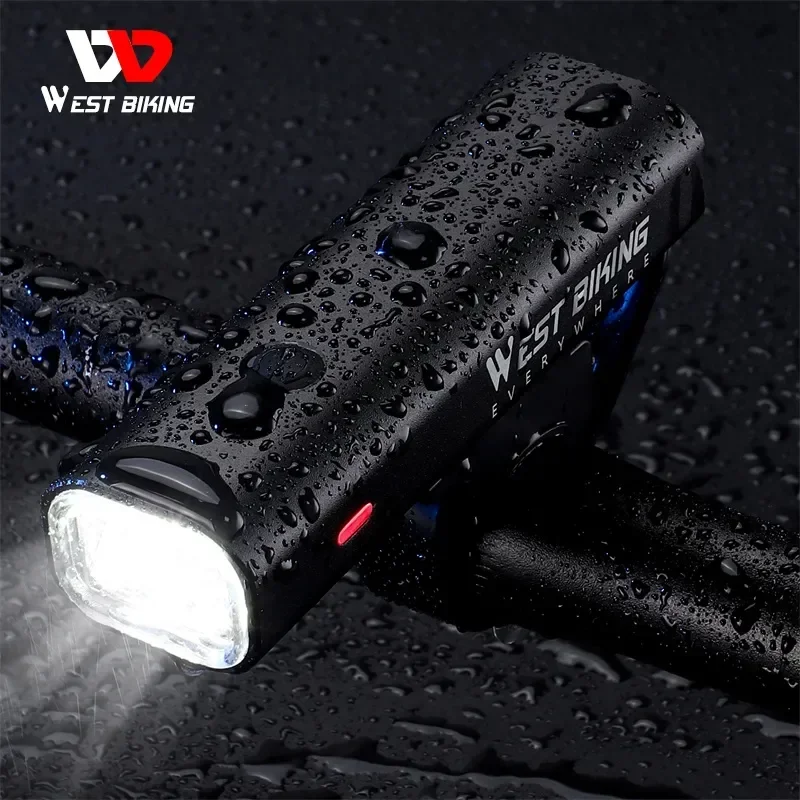 WEST BIKING MTB Bicycle Front Light USB Rechargeable Road Bike Headlight Alumimum Alloy Waterproof LED General/Hanging Mounting