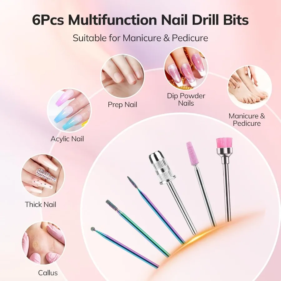 มืออาชีพ 35000RPM เครื่องเจาะเล็บไฟฟ้าไร้สายชาร์จเล็บอีไฟล์สำหรับเล็บอะคริลิคเจลความเร็วสูงแต่งเล็บและ