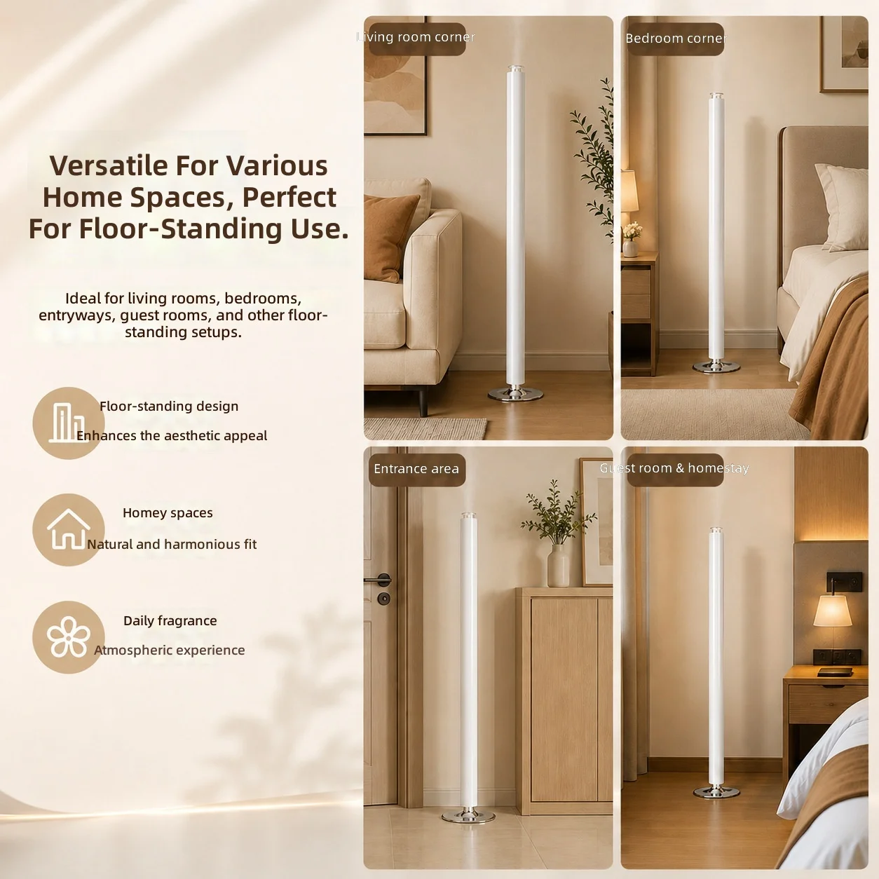 Floor Standing Aroma Diffuser, 300L-P Fragrance Machine for Living Room, High-End Home Atmosphere Light, Scent Dispenser
