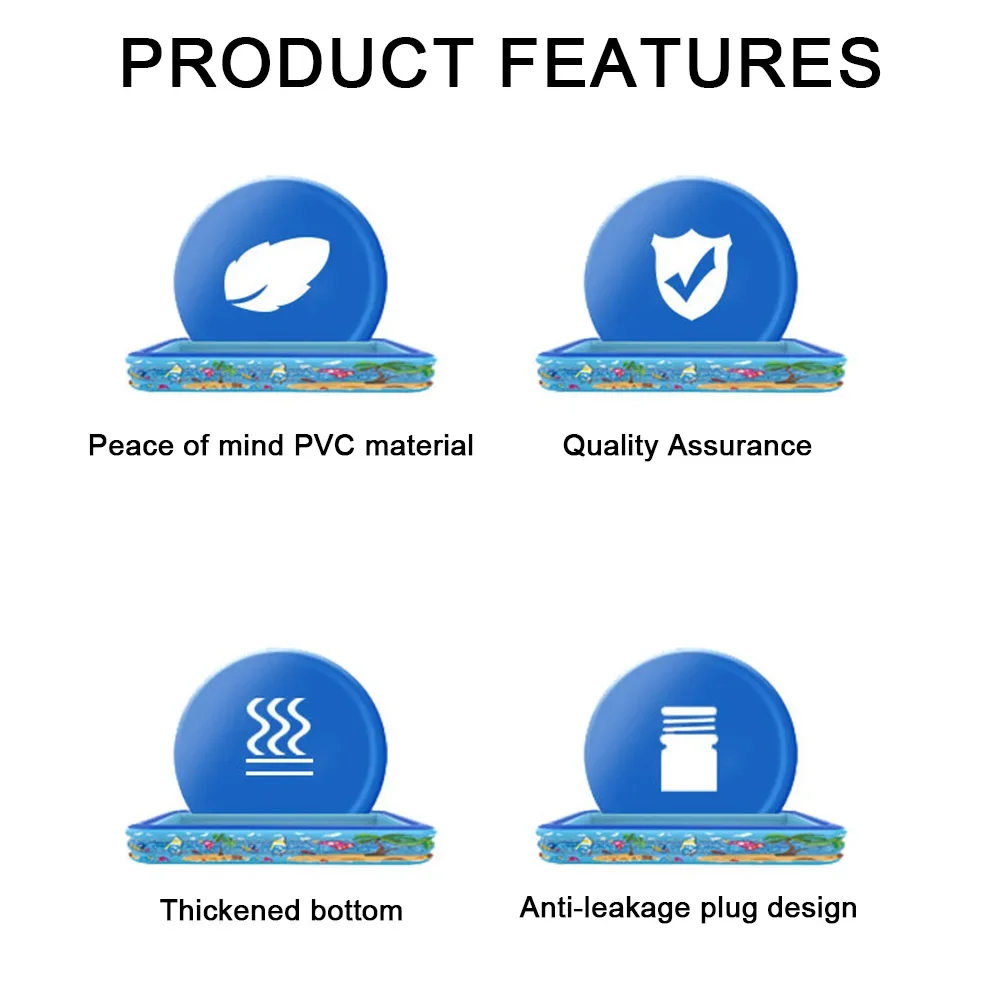 110-120 ซม.สระว่ายน้ําทําให้พองในร่มกลางแจ้ง PVC สระว่ายน้ําการ์ตูนหนาสระว่ายน้ําสําหรับเด็กวัยหัดเดินเด็กสระว่ายน้ํา