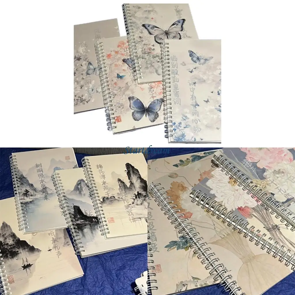 4Pcs Twin Coil Binding Notebook 100 Pages 80gsm Lined College Ruled Note Book K92C
