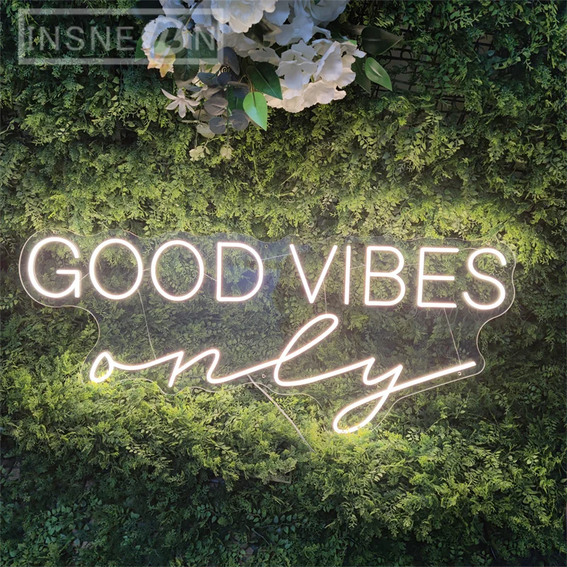 Good Vibes Only Neon LED Lights Romantic USB Wall Art for Wedding Party Bedrooms Bar Multipurpose Decorative Neon Gift Lights