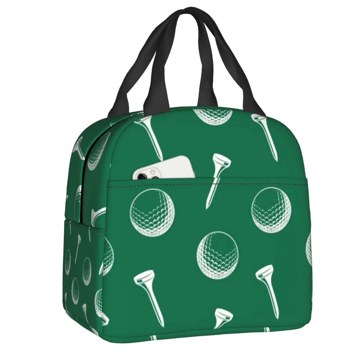 Golf And Beer Insulated Lunch Bag for Women Resuable Sports Golfing Golfer Thermal Cooler Bento Box Office Work School