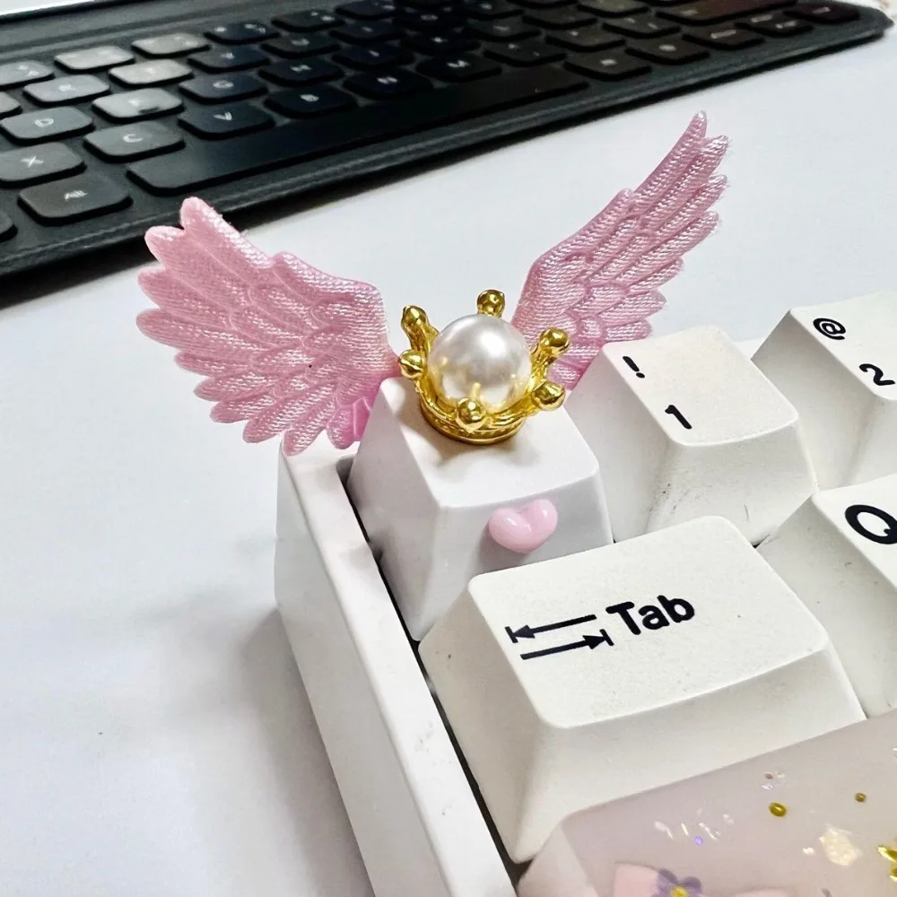 Angel wings Beautiful girl cross axis resin keycap Mechanical Keyboards cultural Creative ESC keycaps