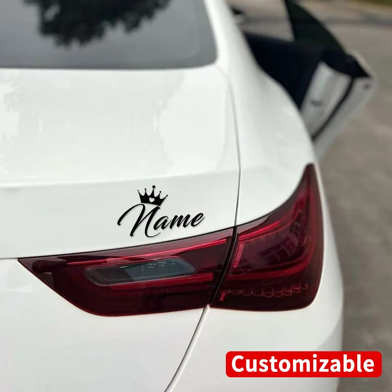 1PC Custom Your Name Crown Design Motorcycle Sticker Self-Adhesive for Car Cup Laptop Waterproof Vinyl Decals Personalized image 4