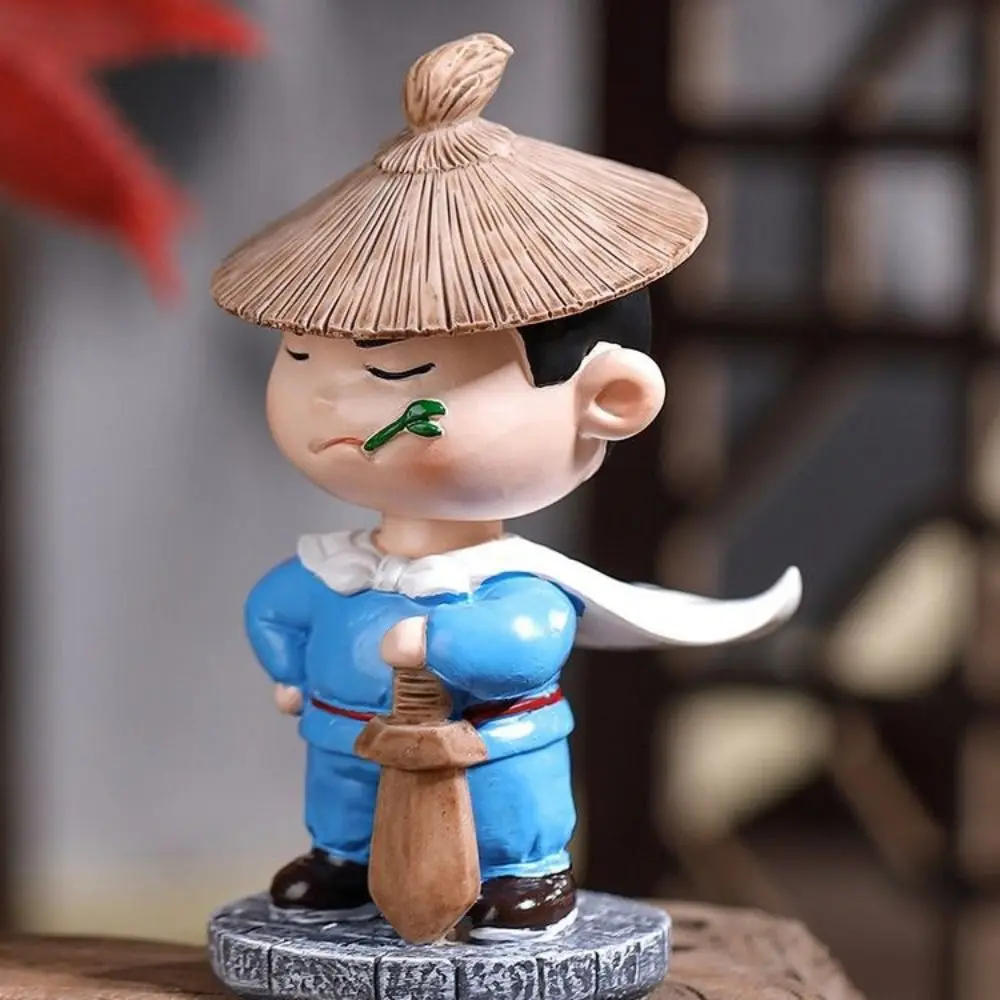 

Funny Landscape Chinese Swordsman Figure Exquisite Cartoon Car Swordsman Ornament Ancient Resin Swordsman Miniatures Car
