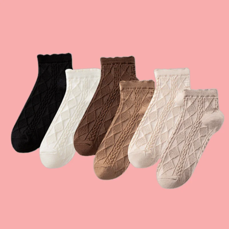 

5/10 Pairs New Fashion Summer Thin Cotton Mesh Socks Breathable Sweat-absorbent Shallow Mouth Socks Ladies Short Tube Socks