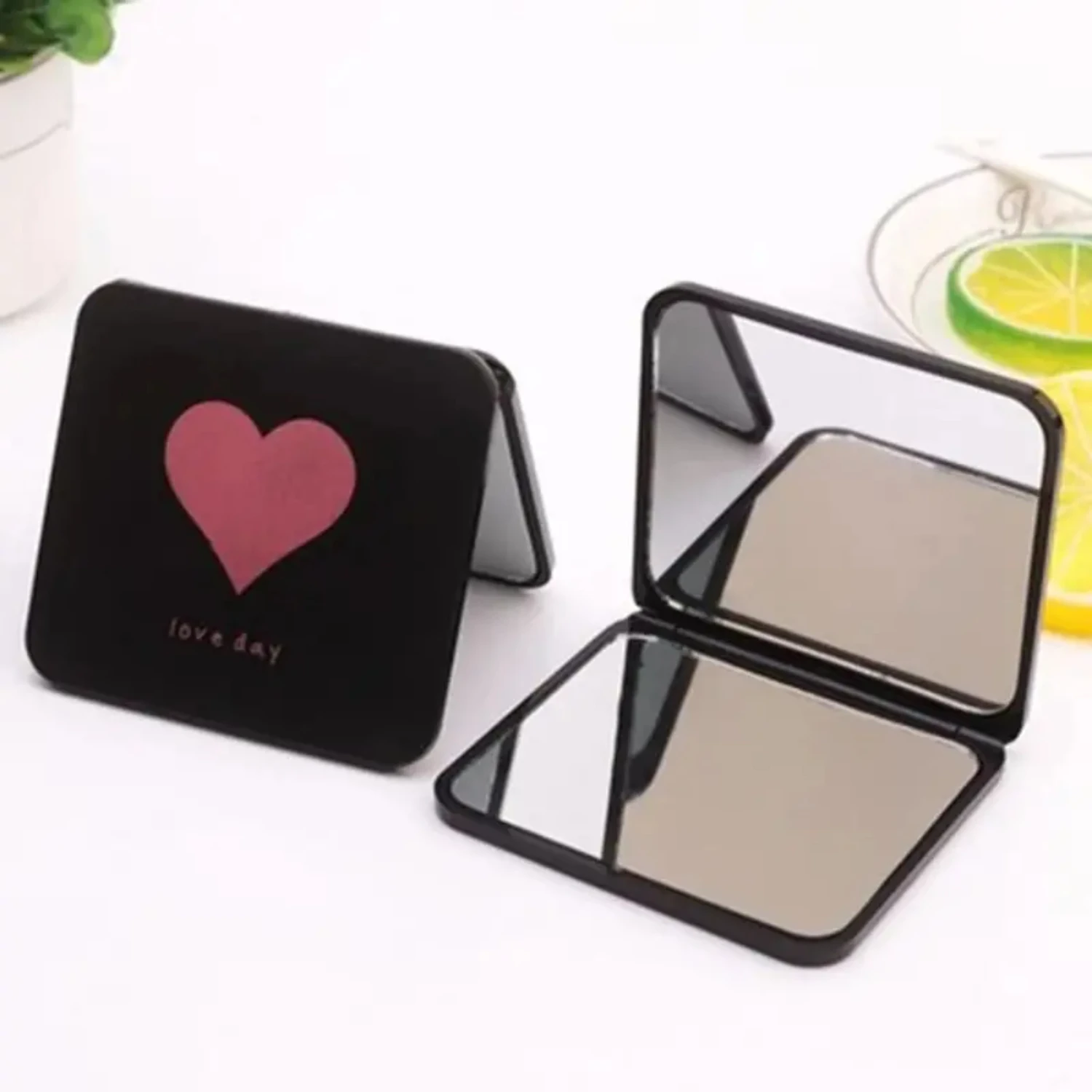 Foldable Compact Mirror Mini Portable Makeup Mirror Square Hand Mirror Double-sided Makeup Vanity Mirror Pocket Cosmetic Mirrors